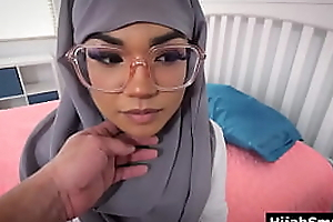 Cute muslim teen drilled hard by the brush classmate