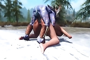 Sexy Skyrim- Taught unconnected with a riekling putting more survive in a cold climate .