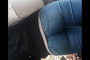 Sexy teen ass wearing jeans in public