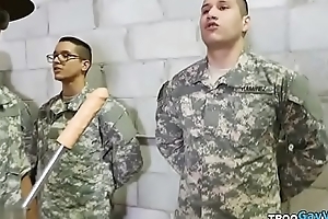 Muscle military interracial with the addition of cumshot